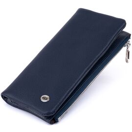 Купить - Вертикальный кошелек на кнопке женский ST Leather 19203 Темно-синий, фото , характеристики, отзывы