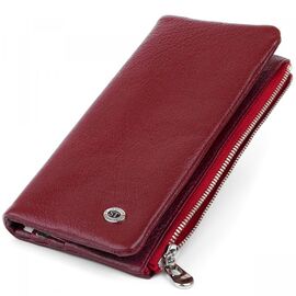 Купить Вертикальный кошелек на кнопке женский ST Leather 19204 Бордовый, фото , характеристики, отзывы