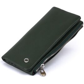 Купить Вертикальный кошелек на кнопке унисекс ST Leather 19207 Зеленый, фото , характеристики, отзывы