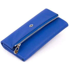 Купить Клатч конверт с карманом для мобильного кожаный женский ST Leather 19268 Синий, фото , характеристики, отзывы