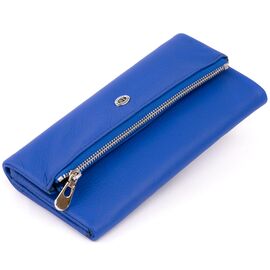 Купить - Клатч конверт с карманом для мобильного кожаный женский ST Leather 19268 Синий, фото , характеристики, отзывы