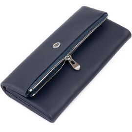 Придбати Клатч конверт з кишенею для мобільного шкіряний жіночий ST Leather 19272 Синій, image , характеристики, відгуки