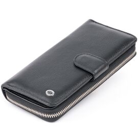Купить Вертикальный вместительный кошелек из кожи унисекс ST Leather 19300 Черный, фото , характеристики, отзывы