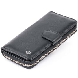 Купить - Вертикальный вместительный кошелек из кожи унисекс ST Leather 19300 Черный, фото , характеристики, отзывы