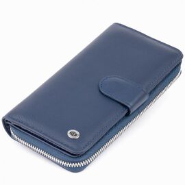 Купить Вертикальный вместительный кошелек из кожи унисекс ST Leather 19301 Синий, фото , характеристики, отзывы