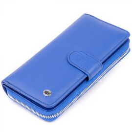 Купить Вертикальный вместительный кошелек из кожи унисекс ST Leather 19305 Синий, фото , характеристики, отзывы