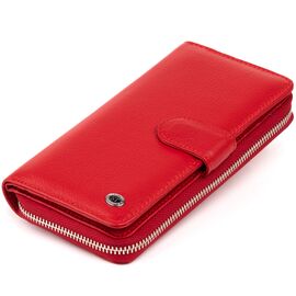 Купить - Вертикальный вместительный кошелек из кожи женский ST Leather 19306 Красный, фото , характеристики, отзывы