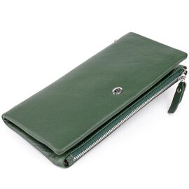 Придбати Гаманець-клатч зі шкіри з кишенею для мобільного ST Leather 19308 Зелений, image , характеристики, відгуки