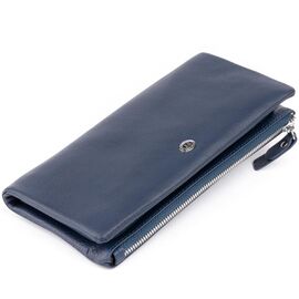 Придбати Гаманець-клатч зі шкіри з кишенею для мобільного ST Leather 19309 Темно-синій, image , характеристики, відгуки