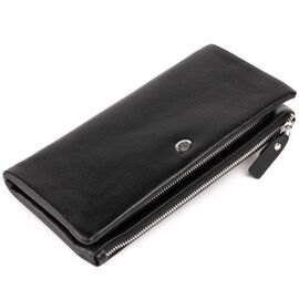 Купить Кошелек-клатч из кожи с карманом для мобильного ST Leather 19310 Черный, фото , характеристики, отзывы