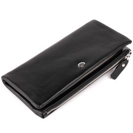 Купить - Кошелек-клатч из кожи с карманом для мобильного ST Leather 19310 Черный, фото , характеристики, отзывы