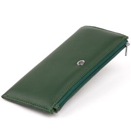 Купить Горизонтальный тонкий кошелек из кожи унисекс ST Leather 19328 Зеленый, фото , характеристики, отзывы