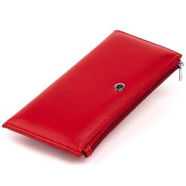Купить - Горизонтальный тонкий кошелек из кожи женский ST Leather 19330 Красный, фото , характеристики, отзывы