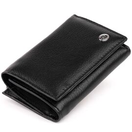 Купить - Горизонтальное портмоне из кожи унисекс на магните ST Leather 19331 Черное, фото , характеристики, отзывы
