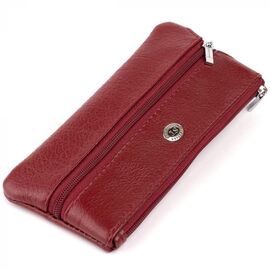 Придбати Ключница-кошелек с кармашком женская ST Leather 19352 Бордовая, image , характеристики, відгуки