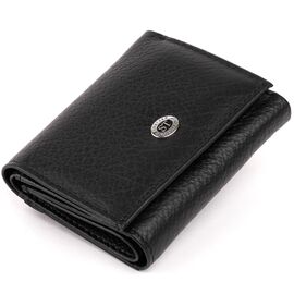 Купить - Маленькое портмоне из кожи унисекс ST Leather 19356 Черное, фото , характеристики, отзывы