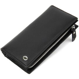Придбати Практичний шкіряний гаманець-клатч ST Leather 19371 Чорний, image , характеристики, відгуки