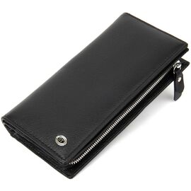 Купить - Практичный кожаный кошелек-клатч ST Leather 19371 Черный, фото , характеристики, отзывы