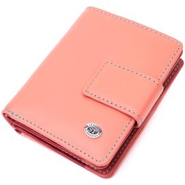 Купить - Кожаный женский вертикальный кошелек небольшого размера ST Leather 19438 Оранжевый, фото , характеристики, отзывы