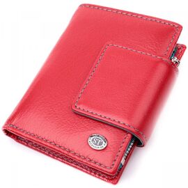 Придбати Яскравий шкіряний гаманець для жінок з цікавою монетницею ST Leather 19448 Червоний, image , характеристики, відгуки