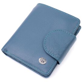 Купить - Красивое кожаное портмоне с монетницей снаружи для стильных женщин ST Leather 19457 Бирюзовый, фото , характеристики, отзывы