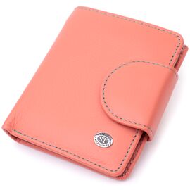 Купить - Стильный кожаный кошелек с монетницей снаружи для женщин ST Leather 19458 Оранжевый, фото , характеристики, отзывы