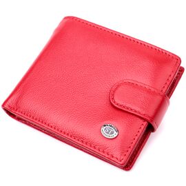 Купить - Яркое женское портмоне с блоком для карт из натуральной кожи ST Leather 19471 Красный, фото , характеристики, отзывы