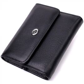 Придбати Симпатичний жіночий гаманець із монетницею з натуральної шкіри ST Leather 19481 Чорний, image , характеристики, відгуки