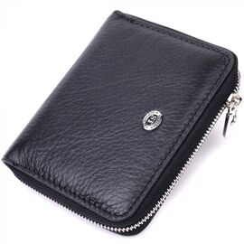 Придбати Жіночий шкіряний гаманець на блискавці з металевим логотипом виробника ST Leather 19483 Чорний, image , характеристики, відгуки