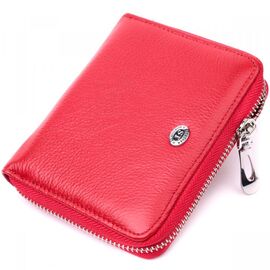 Придбати Яскраве портмоне для жінок на блискавці із натуральної шкіри ST Leather 19486 Червоний, image , характеристики, відгуки