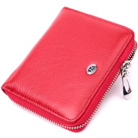 Купить - Яркое портмоне для женщин на молнии из натуральной кожи ST Leather 19486 Красный, фото , характеристики, отзывы