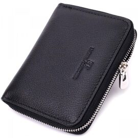 Придбати Шкіряний гаманець для жінок на блискавці з тисненим логотипом ST Leather 19489 Чорний, image , характеристики, відгуки