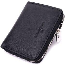 Купить - Кожаный кошелек для женщин на молнии с тисненым логотипом производителя ST Leather 19489 Черный, фото , характеристики, отзывы