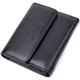Купить - Женский симпатичный кошелек с монетницей из натуральной кожи ST Leather 19494 Черный, фото , характеристики, отзывы