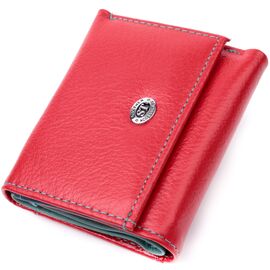 Купить - Яркий маленький кошелек для женщин из натуральной кожи ST Leather 19502 Красный, фото , характеристики, отзывы