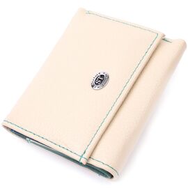 Купить - Стильный небольшой кошелек для модниц из натуральной кожи ST Leather 19506 Белый, фото , характеристики, отзывы