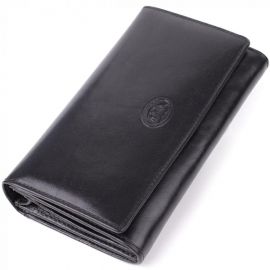 Придбати Стильный женский горизонтальный кошелек из глянцевой натуральной кожи Tony Perotti 20884_1 (1073 nero) Черный, image , характеристики, відгуки