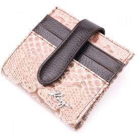 Придбати Ніжний жіночий гаманець із натуральної фактурної шкіри KARYA 20953 Бежевий, image , характеристики, відгуки