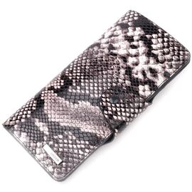 Купить - Многофункциональное женское портмоне из натуральной фактурной кожи под змею KARYA 21002 Черный, фото , характеристики, отзывы