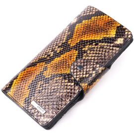 Придбати Незвичайне жіноче портмоне з натуральної фактурної шкіри під змію KARYA 21004 Різнокольоровий, image , характеристики, відгуки