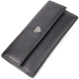 Купить Стильный женский кошелек из натуральной зернистой кожи KARYA 21007 Черный, фото , характеристики, отзывы
