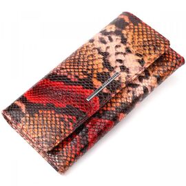 Придбати Стильний жіночий гаманець із натуральної фактурної шкіри під змію KARYA 21010 Червоний, image , характеристики, відгуки
