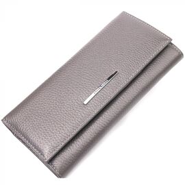 Придбати Місткий жіночий гаманець із натуральної шкіри KARYA 21020 Сірий, image , характеристики, відгуки