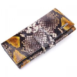 Придбати Красивий жіночий гаманець із натуральної фактурної шкіри під змію KARYA 21029 Різнокольоровий, image , характеристики, відгуки