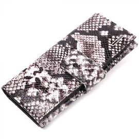 Придбати Чудовий жіночий гаманець із натуральної фактурної шкіри під змію KARYA 21034 Чорний, image , характеристики, відгуки