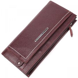 Придбати Жіночий горизонтальний гаманець із натуральної шкіри KARYA 21090 Бордовий, image , характеристики, відгуки