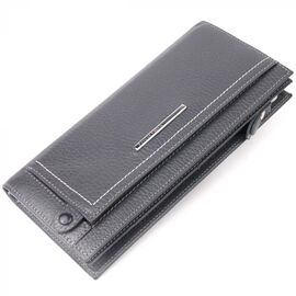 Придбати Надійний жіночий горизонтальний гаманець із натуральної шкіри KARYA 21095 Сірий, image , характеристики, відгуки