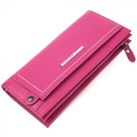 Придбати Яскравий жіночий горизонтальний гаманець із натуральної шкіри KARYA 21096 Фіолетовий, image , характеристики, відгуки