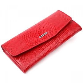 Придбати Жіночий гаманець з клапаном із фактурної шкіри KARYA 21105 Червоний, image , характеристики, відгуки