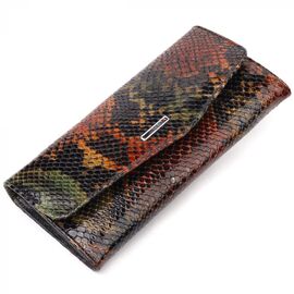 Купить Женский кошелек с клапаном из фактурной кожи под рептилию KARYA 21113 Разноцветный, фото , характеристики, отзывы